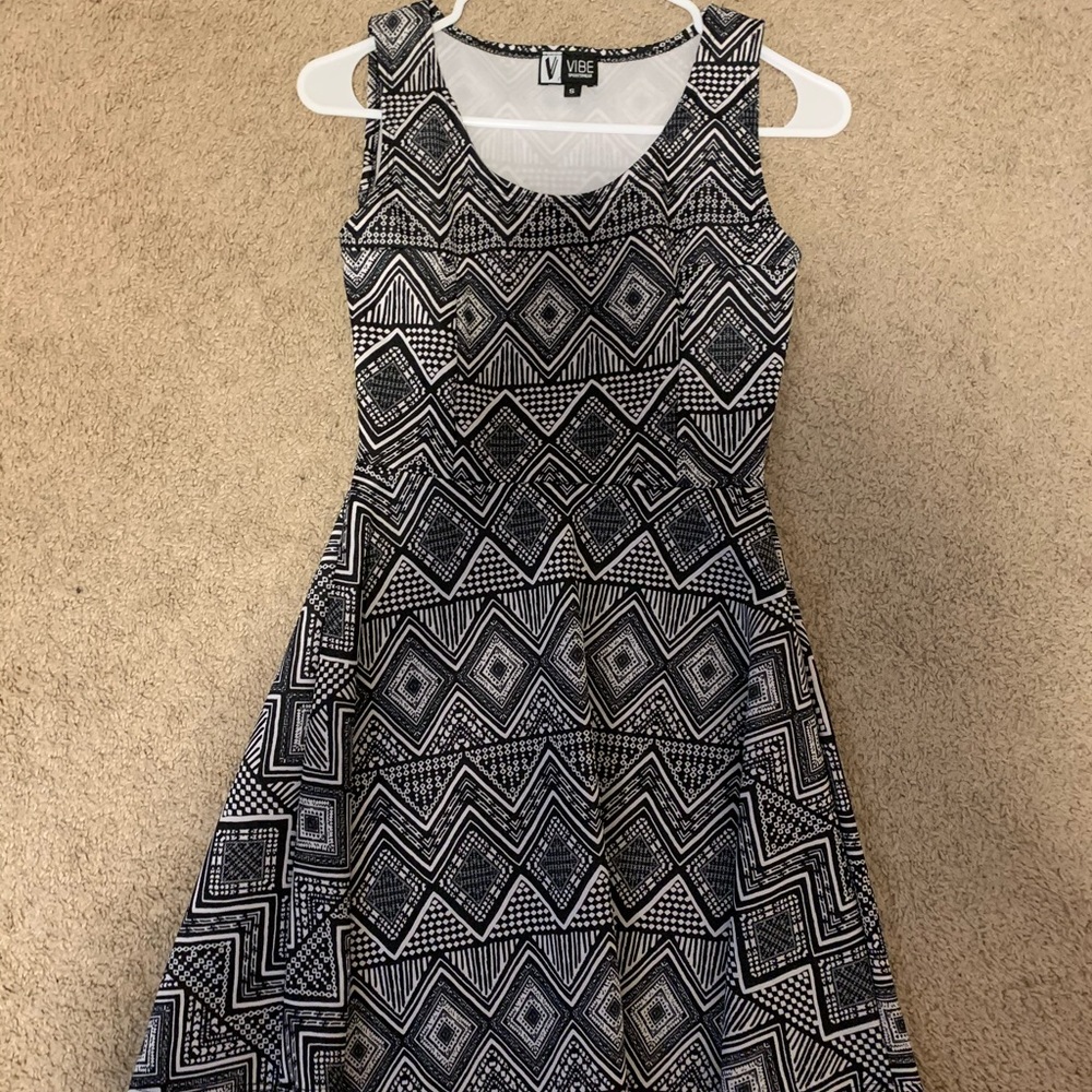 black and white print design dress
